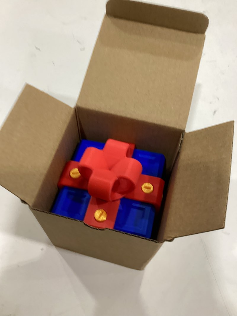 Condition photo showing As Is for Prank Gift Box, 3D Printed Funny Gift Box, 8cm Really Prank Gifts Box with Screws, Surprise Novelty Gifts for Kids, Valentines Day Gifts Party Favors Festival (Blue Red)