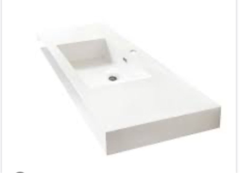 Vinnova Design Rectangular White Finish Composite Granite Stone