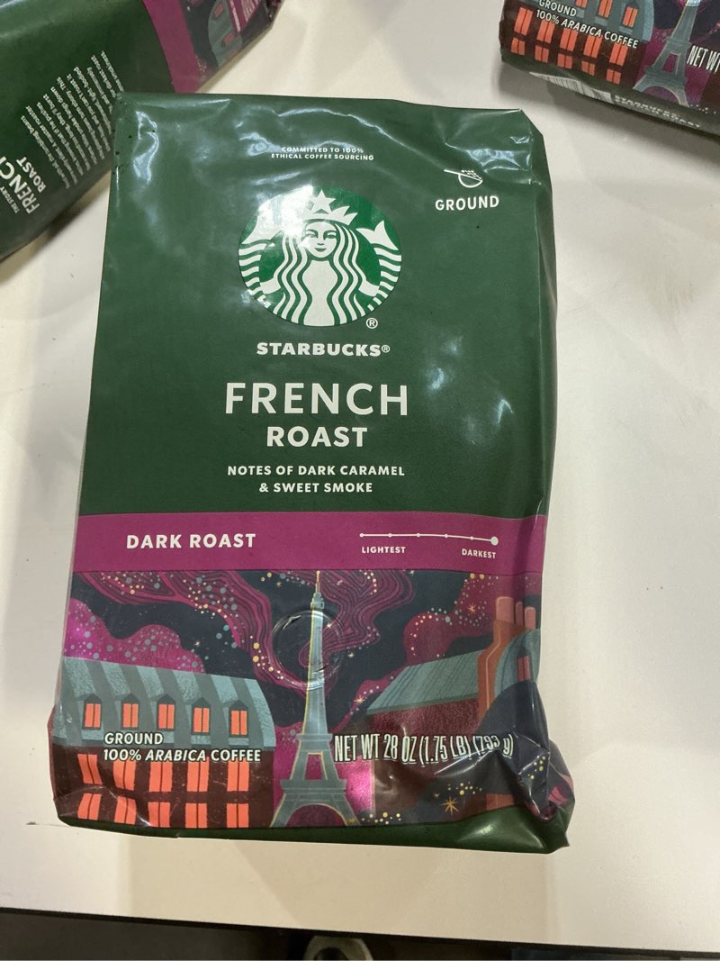 Condition photo showing New/Like New for ((BB: 18/DEC/2025))Starbucks Ground Coffee, Dark Roast Coffee, French Roast, 100% Arabica, 1 bag (28 oz) French Roast 28 Ounce (Pack of 1)
