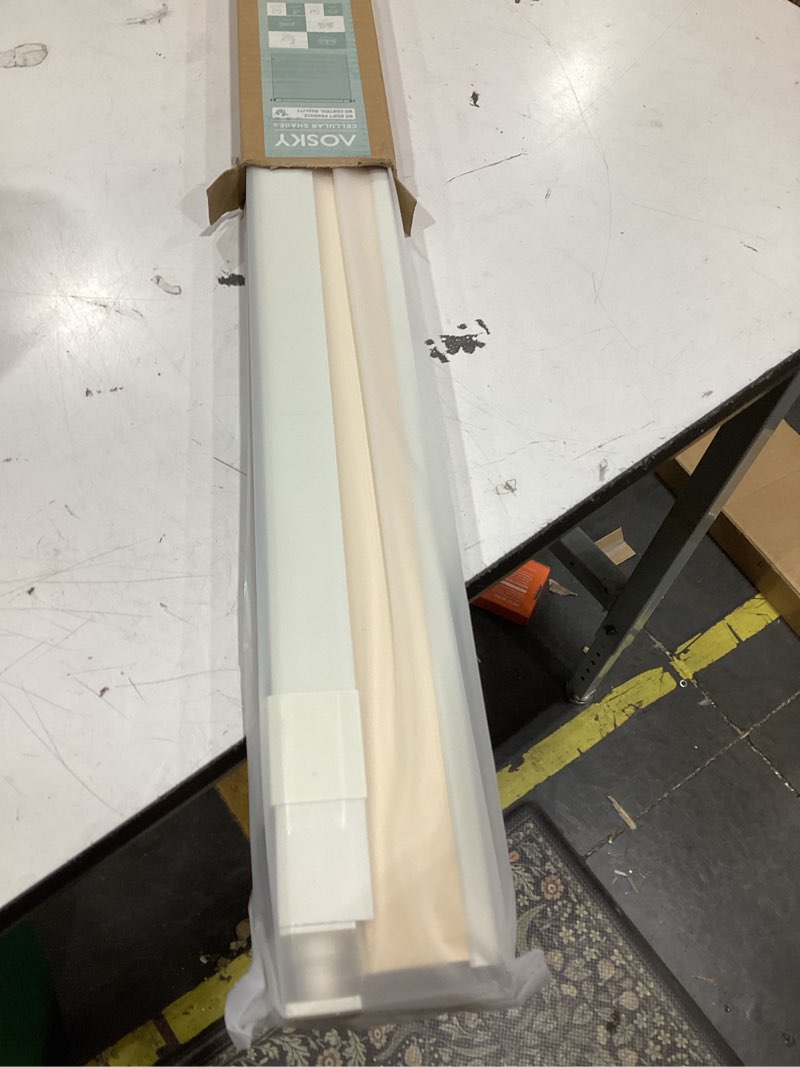 Condition photo showing Good Condition for aosky no drill cordless light filtering cellular shade 49" w x 64" h beige | no tools honeycomb blinds for indoor windows, free-stop shades for home, thermal insulated, noise reducing light filtering-beige 49"w x 64"h