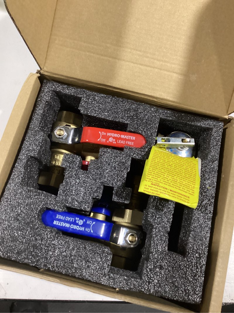 Condition photo showing Good Condition for HYDRO MASTER Tankless Water Heater Service Valve Kit with Pressure Relief Valve 3/4-Inch IPS Isolator Clean Brass