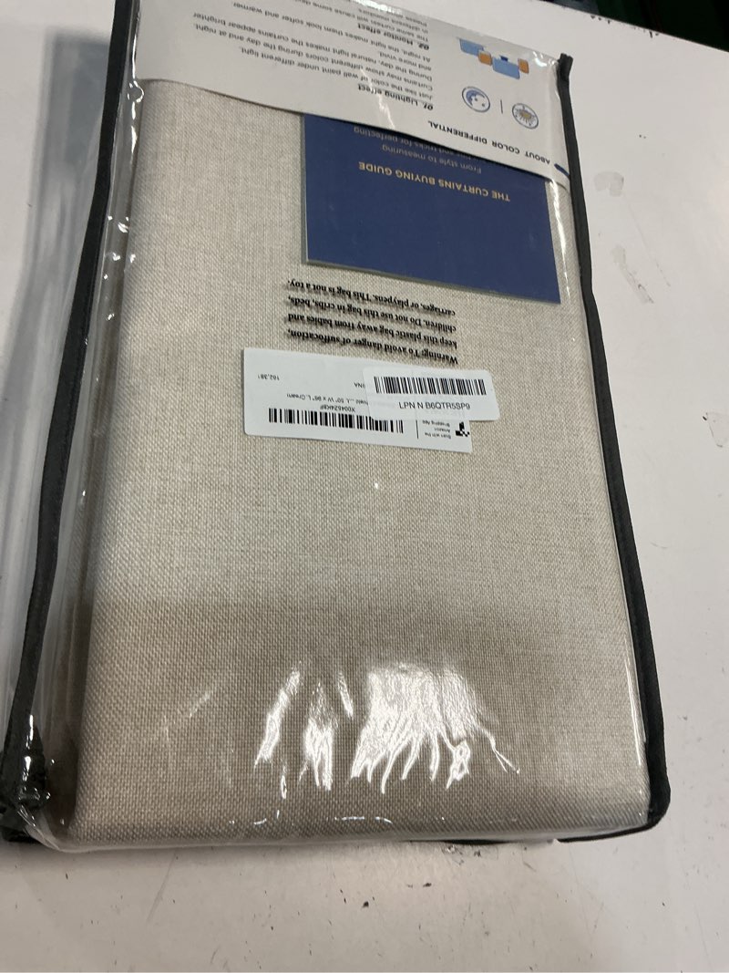 Condition photo showing New/Like New for 100% blackout shield linen blackout curtains for bedroom 96 inches long, back tab/rod pocket living room drapes, thermal insulated blackout curtains 2 panels set, 50" w x 96" l,cream cream 50"w x 96"l (pack of 2)