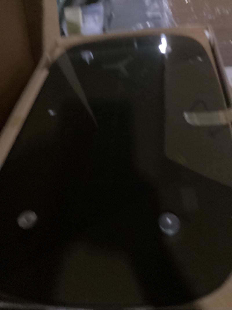 Condition photo showing New/Like New for Modern Glass Coffee Table, Coffee Table for Living Room,Tempered Glass-top with Sturdy Wooden Base, Modern Coffee Tables for Small Space, Apartment, Office, Minimalist Design (Walnut)