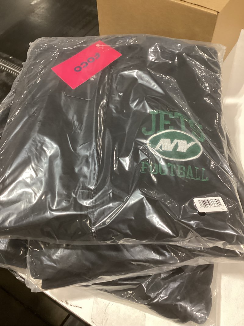 FOCO New York Jets NFL Mens Wordmark Long Sleeve Hooded Shirt - XL