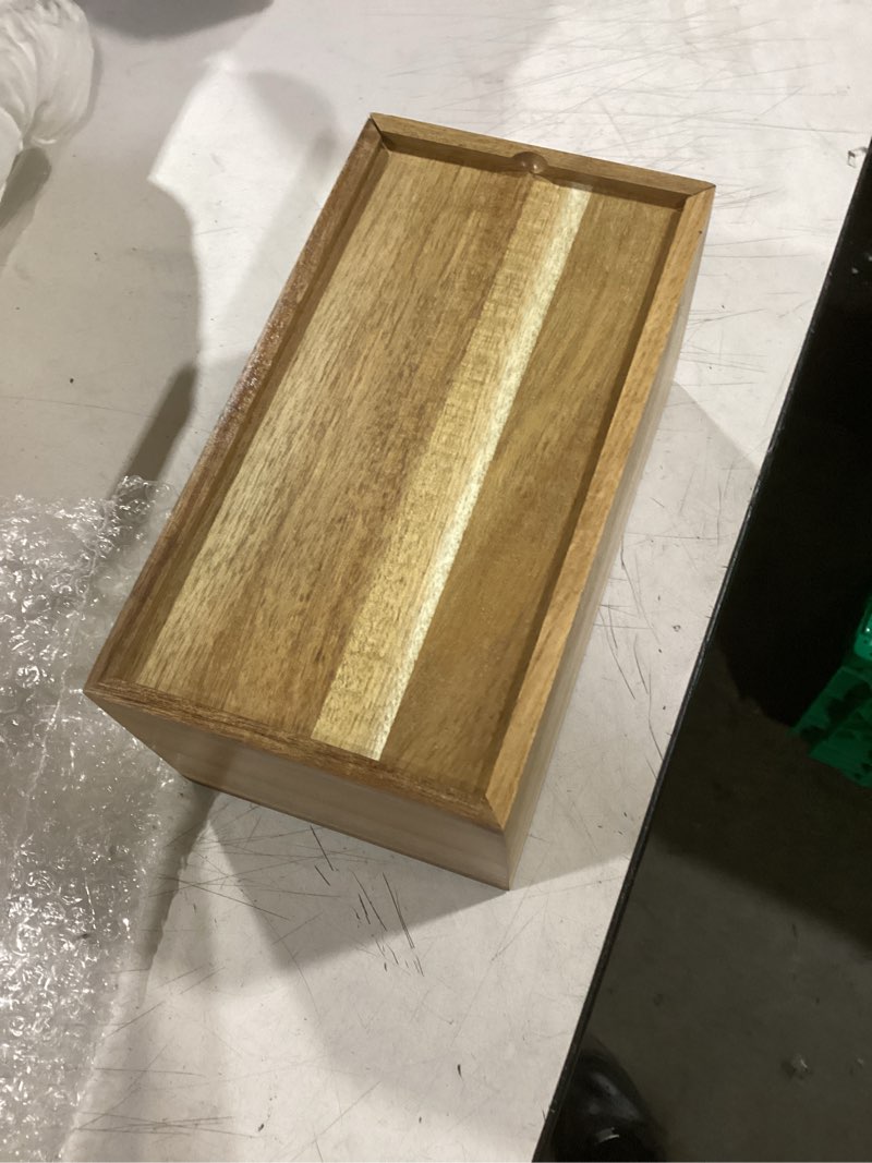 Condition photo showing Good Condition for alelion rectangular tissue box cover for 120, 160 count box - acacia wood rectangle tissue box holder - decorative facial cube tissue box cover for tabletop night stands bathroom office