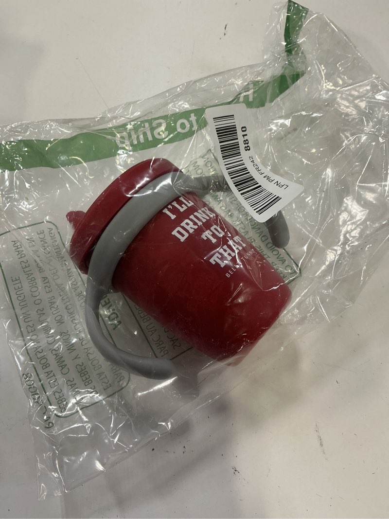 Condition photo showing Good Condition for (the color is red)bella tunno sippy cup, silicone training cup with transition handles for infants, toddlers & kids, babies 6-12 months & toddlers 1-3 years, boys & girls i'll drink to that, 8 oz