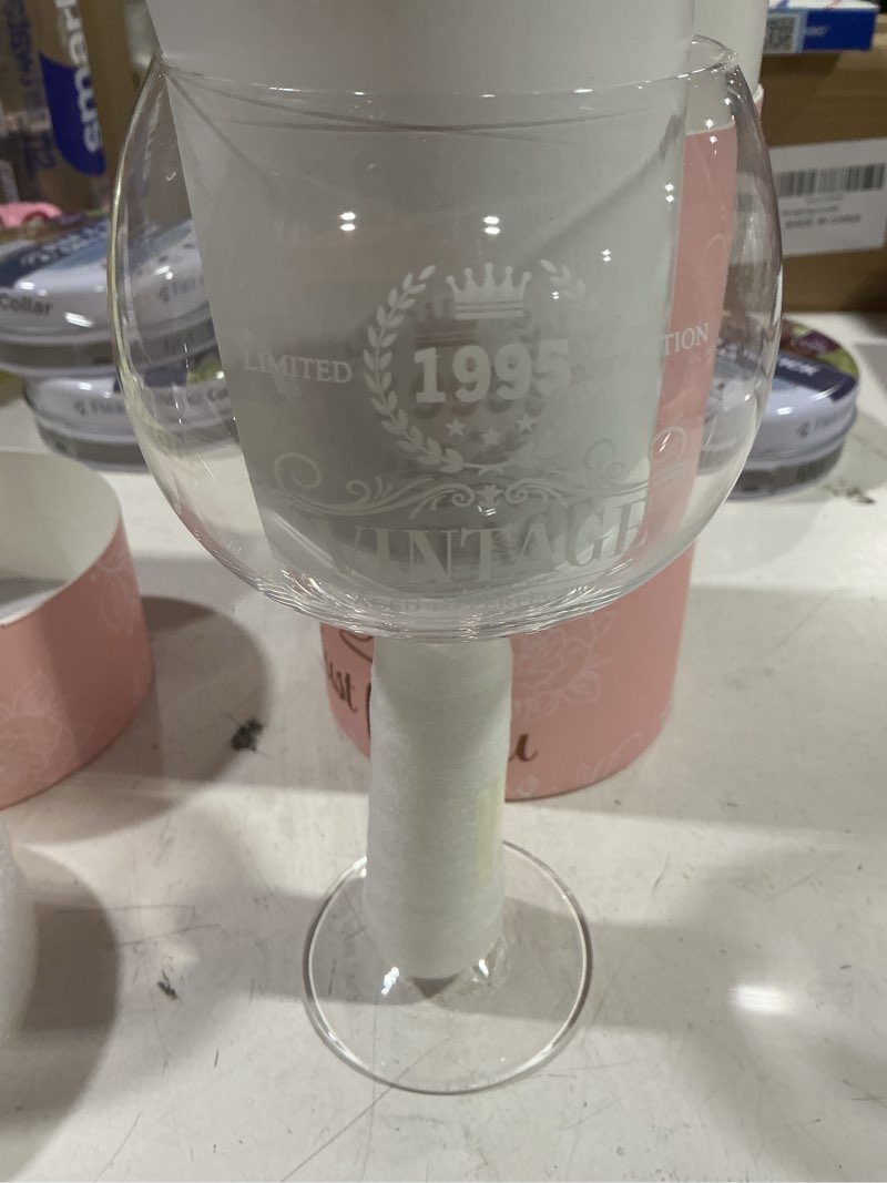 Condition photo showing Good Condition for 30th Birthday Gifts For Her - 1996 Vintage Engraved Wine Glass - 30th Birthday Wine Glass For Women - 30 Year Old Bday Decorations For Friends, Daughter, Sister - Turning 30 Present