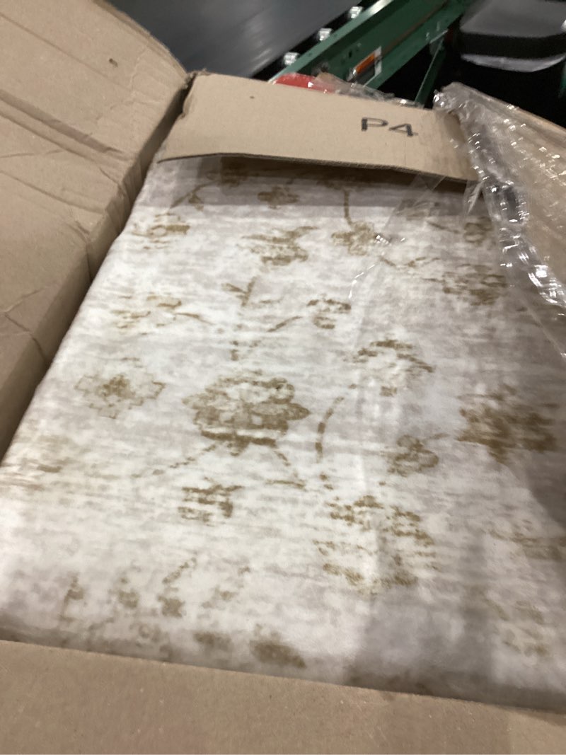 Condition photo showing Good Condition for similar))))))realife machine washable area rug - living room bedroom bathroom kitchen entryway office - padded low pile stain resistant premium - boho farmhouse vintage - bev - beige