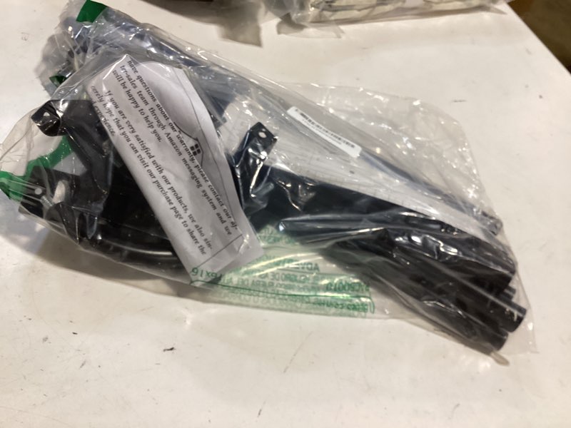 Condition photo showing As Is for enjoybasics double curtain rod?blackout wrap-around curtain rods for windows 48 to 84 inch?adjustable from 32 to 86 inch for room darkening curtains, matte black black 32-86"