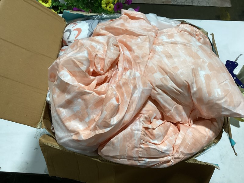 Condition photo showing As Is for traditions by waverly vintage century floral 6 piece pattern bedding set, king comforter set, all season bed set including comforter, two shams & more, machine washable king bed set, coral king coral