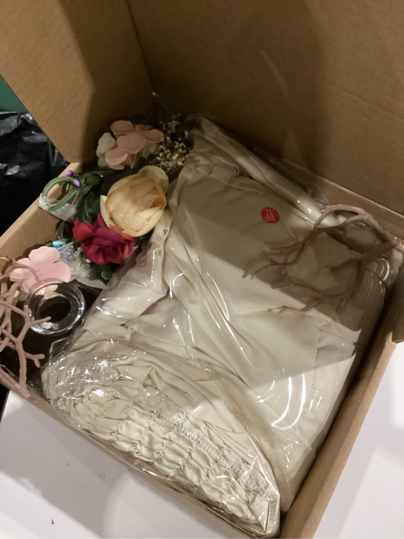 Condition photo showing Good Condition for villbecoser renaissance costume women medieval fairy dress, corset elf ears garland belt potion bottles peasant halloween x-large beige