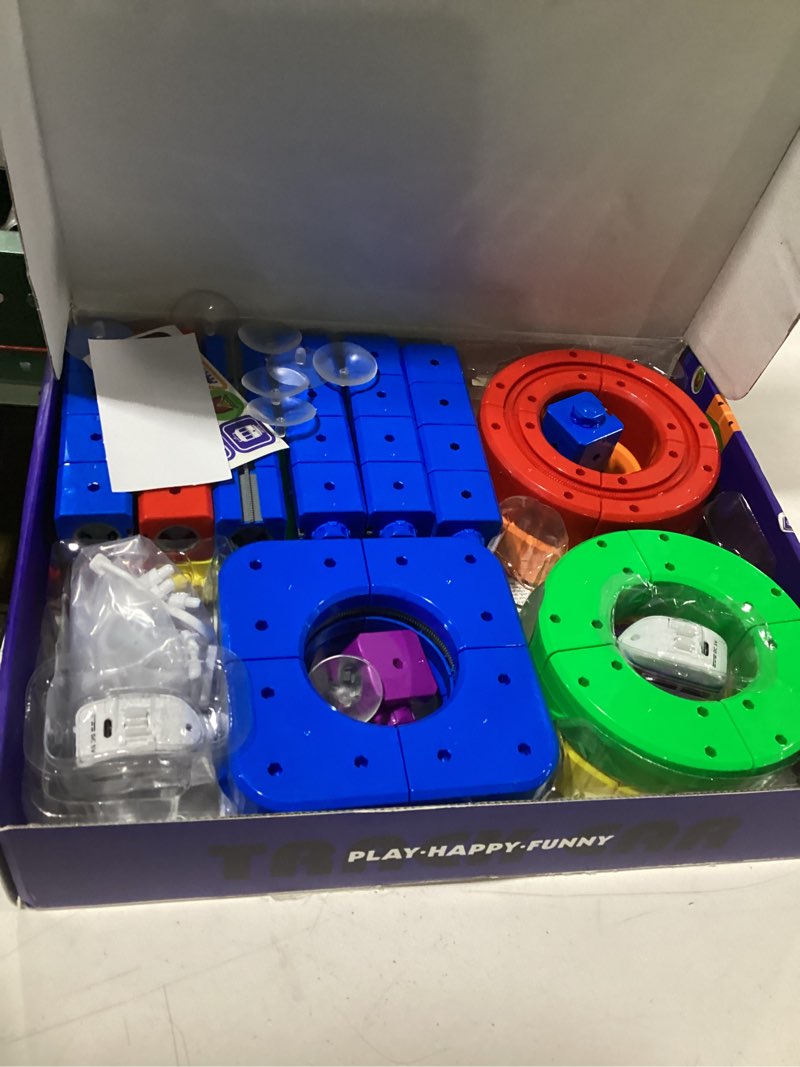 Condition photo showing New/Like New for yeshin electric train set 3d anti-gravity flexible race tracks for kids ages 3-8, diy modular stem building train tracks and electric cars, racing building blocks toy for toddlers ages 3-5 (88pcs) xx655-39a-88pcs