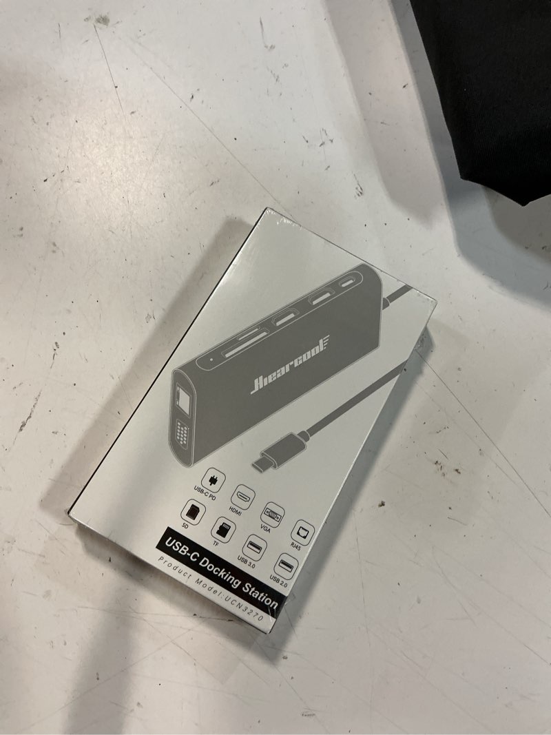 Condition photo showing New/Like New for hiearcool usb-c docking station for laptop, triple display dock with 4k hdmi & 1080p vga, 11-in-1 usb-c dock with ethernet, 100w charging for home office space grey