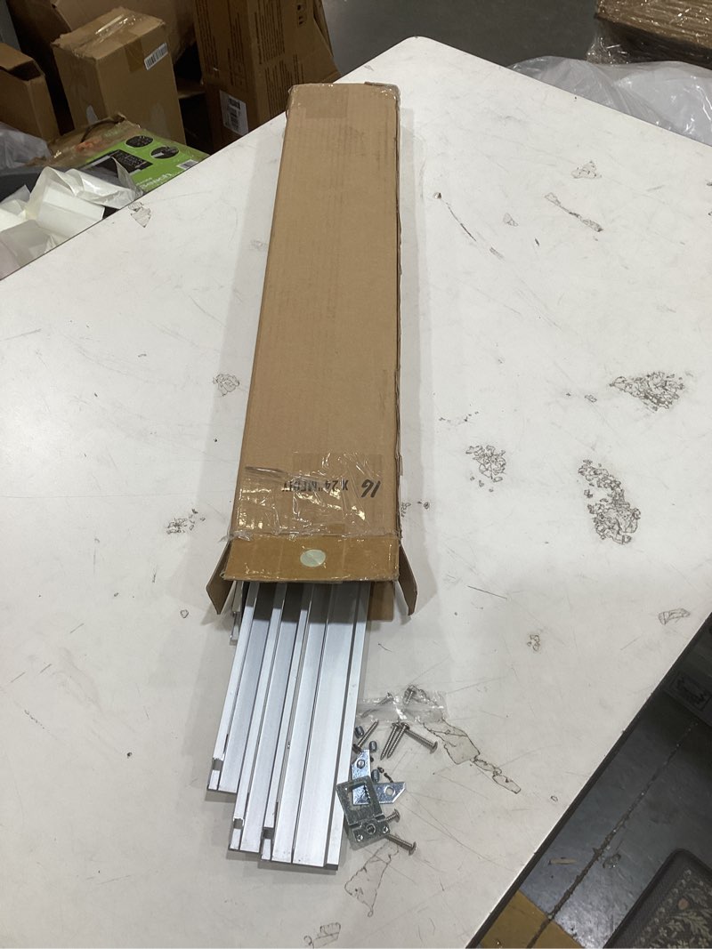 Condition photo showing Good Condition for floater frame for 16x24 canvas paintings, diy metal floating frame with 1.5” deep for artists designers landscape portrait artwork, modern home office wall decor (silver) 16x24" silver