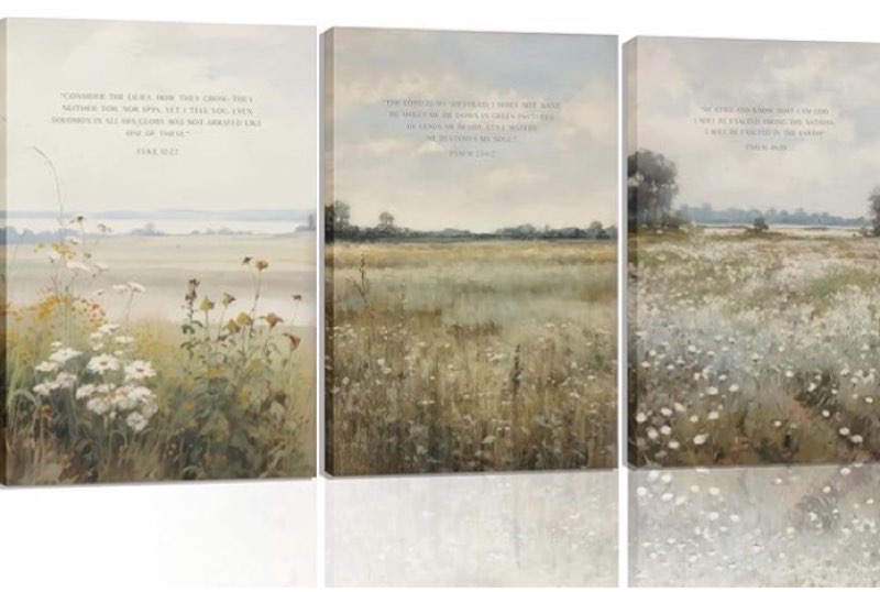 3Pcs Jesus Canvas Wall Art Christian Bible Verse Pictures Wall Decor Jesus and the Lamb Religious Go