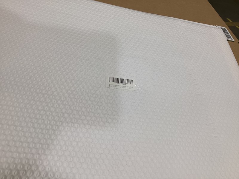 Condition photo showing As Is for 18x 24 inch acrylic picture frame, horizontal/vertical clear photo frame for wall with tape, no drilling floating hanging frameless picture frame, wall mount for home, school, office 18 x 24 inches