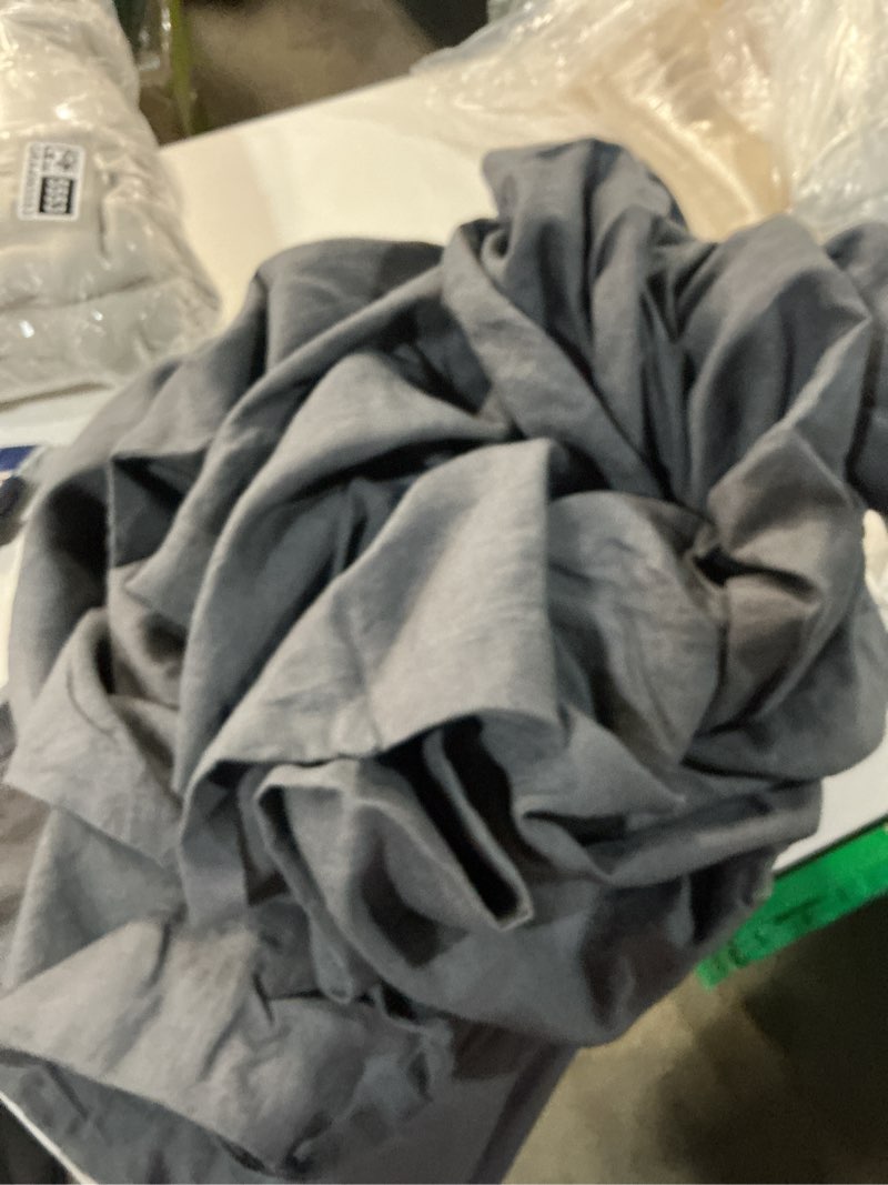 Condition photo showing As Is for european linen duvet cover, king/cal king, charcoal