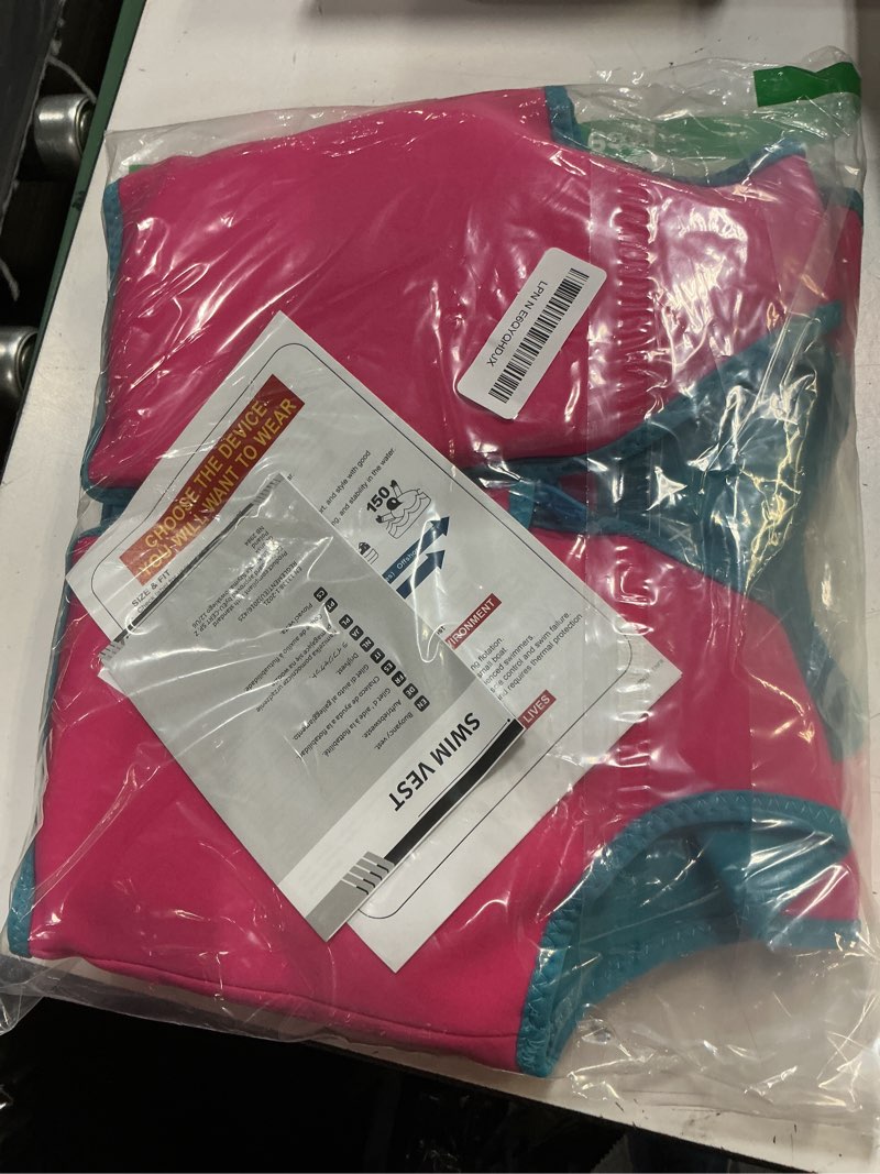 Condition photo showing New/Like New for vine kids swim vest toddler learn to swim floatation jackets training vest for boys girls pink 5-8 years