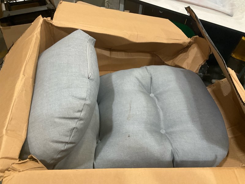 arden outdoor wicker settee cushion, 41.5 x 18, rain-proof, fade resistant stone grey leala 18 x 41.5 stone grey leala 1