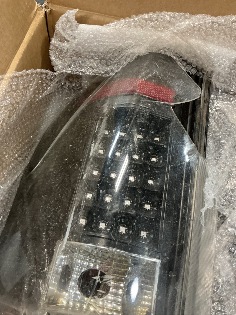 Condition photo showing As Is for led tail lights assembly fit for chevy silverado 1999 2000 2001 2002, tail lights compatible for 99-02 silverado 1999-2007 gmc sierra classic, clear tail lights truck rear lamp black 1 pair clear black