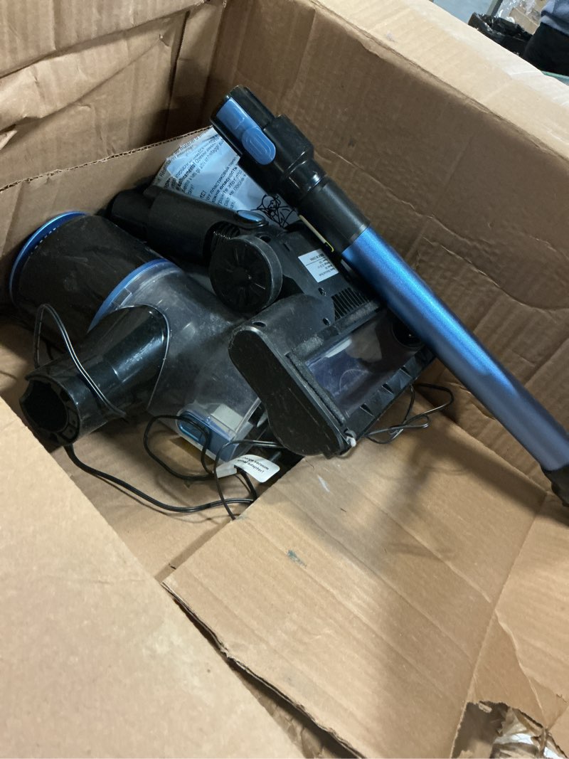 Condition photo showing As Is for N8 Cordless Vacuum Cleaner, Lightweight Stick Vacuum with Powerful Suction, 2200mAh Battery, 40 Mins Runtime, Self-Standing, Rechargeable Vacuum Cleaners for Home Hardwood Floor Carpet Pet Hair Azure