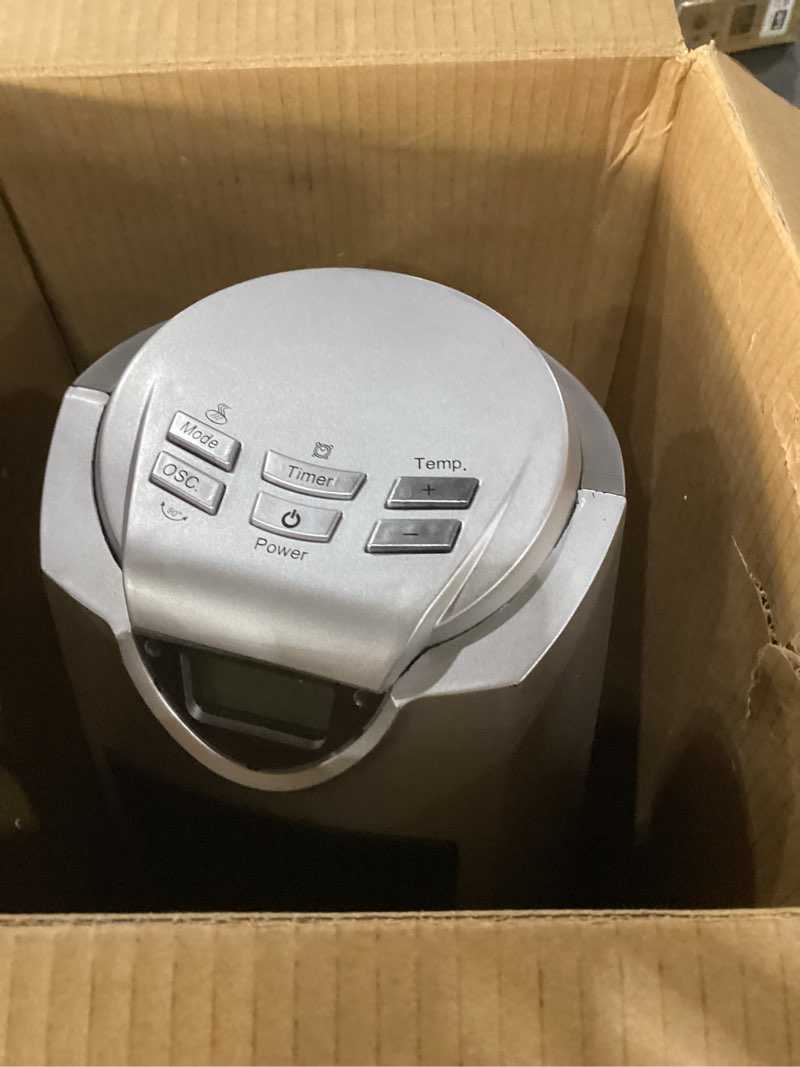 Condition photo showing As Is for *not tested* Comfort Zone 1500W Oscillating Ceramic Tower Space Heater – Portable Electric Heater, Digital Display, Remote Control, 80° Oscillation & 12H Timer – Tip-Over & Overheat Protection for Home & Bedroom
