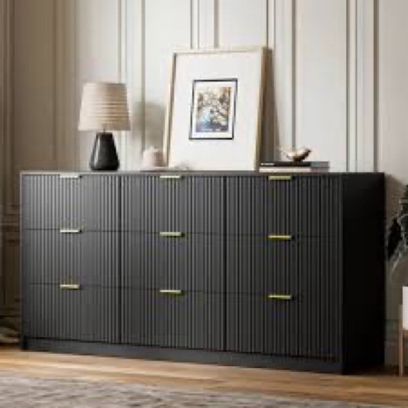 Pashyn Reeded 6-Drawer Double Dresser Color: Coastal Oak