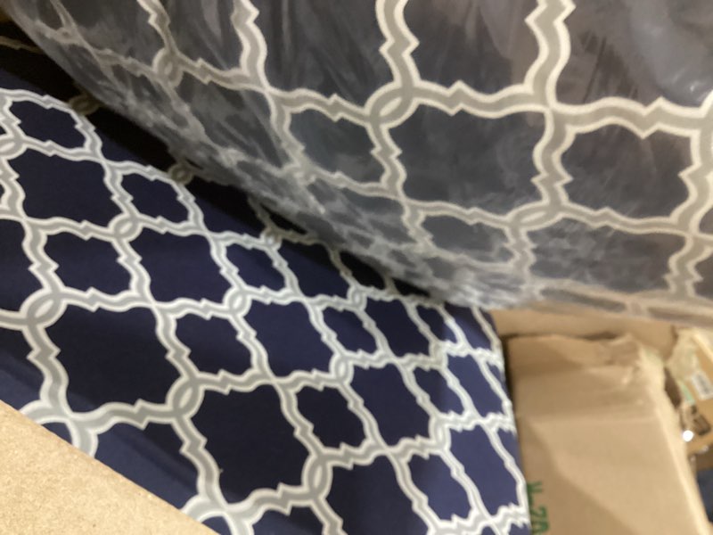 Condition photo showing Good Condition for arden earthfiber outdoor deep seat cushion set, 24 x 24, rain-proof, fade resistant, deep seat bottom and back cushion for chair, sofa sapphire blue garden trellis polyfill sapphire blue garden trellis 1 pack