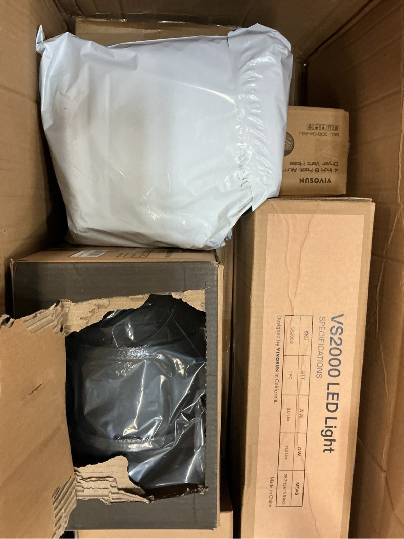 Condition photo showing Good Condition for VIVOSUN GIY 3x3 Grow Tent Kit Complete Plant Grow System with 200W LED Grow Light VS2000, 4-inch Inline Fan Package,Temperature Humidity Monitor, Netting, Grow Bags, Pruning Shear & Timer 36"x36"x72"