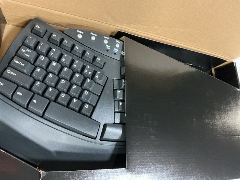 Condition photo showing Good Condition for perixx periboard-512b wired ergonomic keyboard - split keyboard, wrist rest, natural typing - wired usb connectivity - us english - black black wired