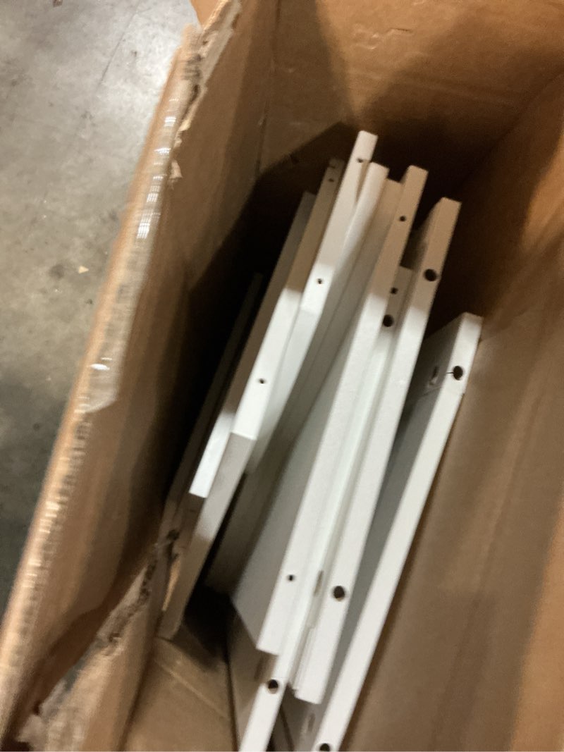 Condition photo showing As Is for 66.9" Kids Bookshelf with Reading Nook, 3-in-1 Kids Bookcase with Cushion and Sling Shelf, Toy Chest Storage with Fabric Drawers, Reading Nook for Kids, for Playroom, Nursery, White MCW08WB