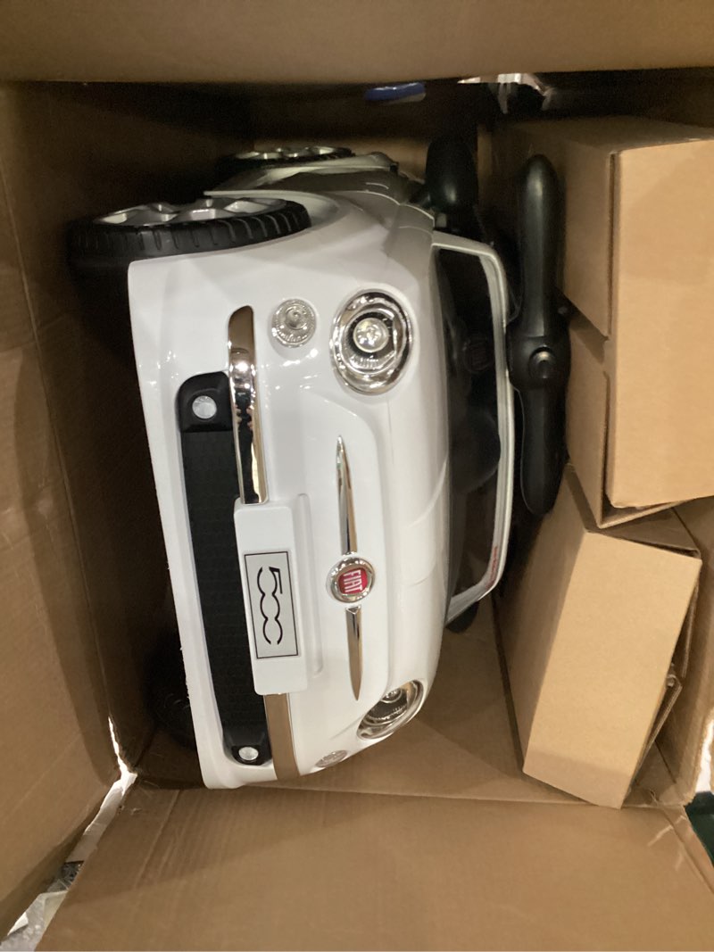 best ride on cars fiat 500 push car, with stroller, adjustable footrest and handle, horn, music, sta