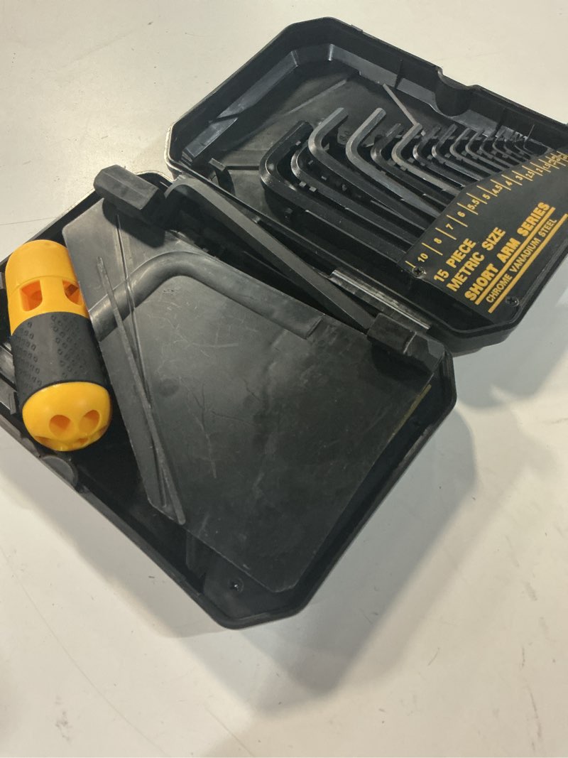 Condition photo showing Good Condition for elead hex key allen wrench set: 41-piece hex and torx key set with torque handle, standard sae(0.028"-3/8") & metric(0.7mm-10mm) & torx(t9-t50) in storage case, heat treated chrome vanadium steel new version
