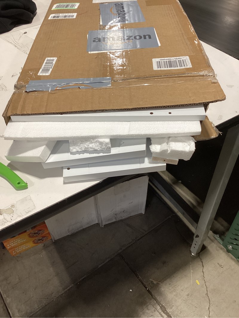 Condition photo showing Good Condition for utex 3-tier ladder shelf, bathroom shelf freestanding, 3-shelf spacesaver open wood shelving unit, ladder shelf (white) white 3-tier