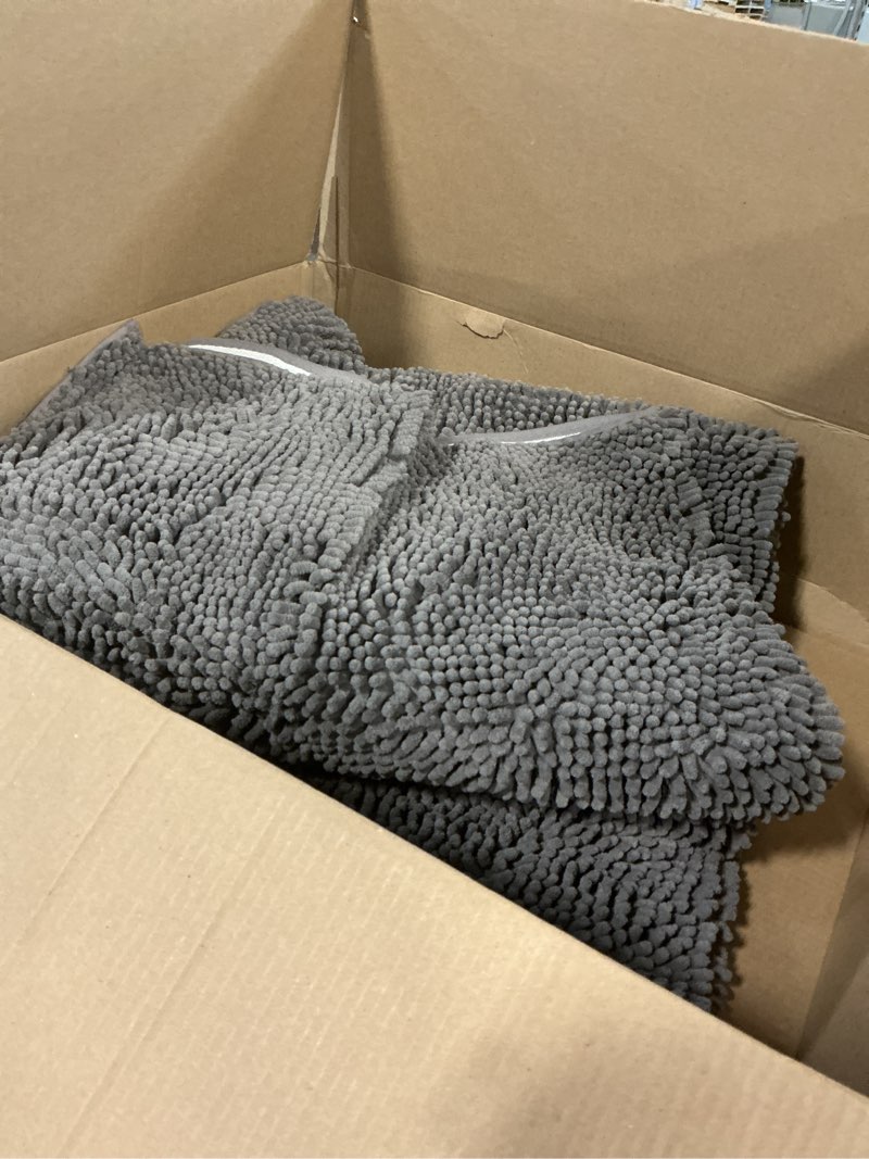 Condition photo showing Good Condition for Muddy Mat® | Super Absorbent Door Mat Indoor, Microfiber Quick Dry Chenille Entryway Rug, Non-Slip Front Door Mat, Indoor Mats for Entryway, Machine Washable Pet Rug, Grey XXXL 72"X48" Grey 48" x 72"