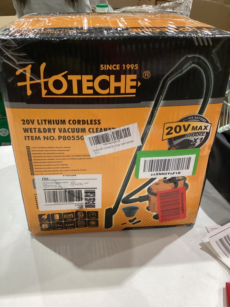 Condition photo showing Good Condition for Hoteche 20V Cordless Shop Vacuum Portable Garage & Workshop Vac with 10L Dust Cup, Blowing Function, Quiet Operation