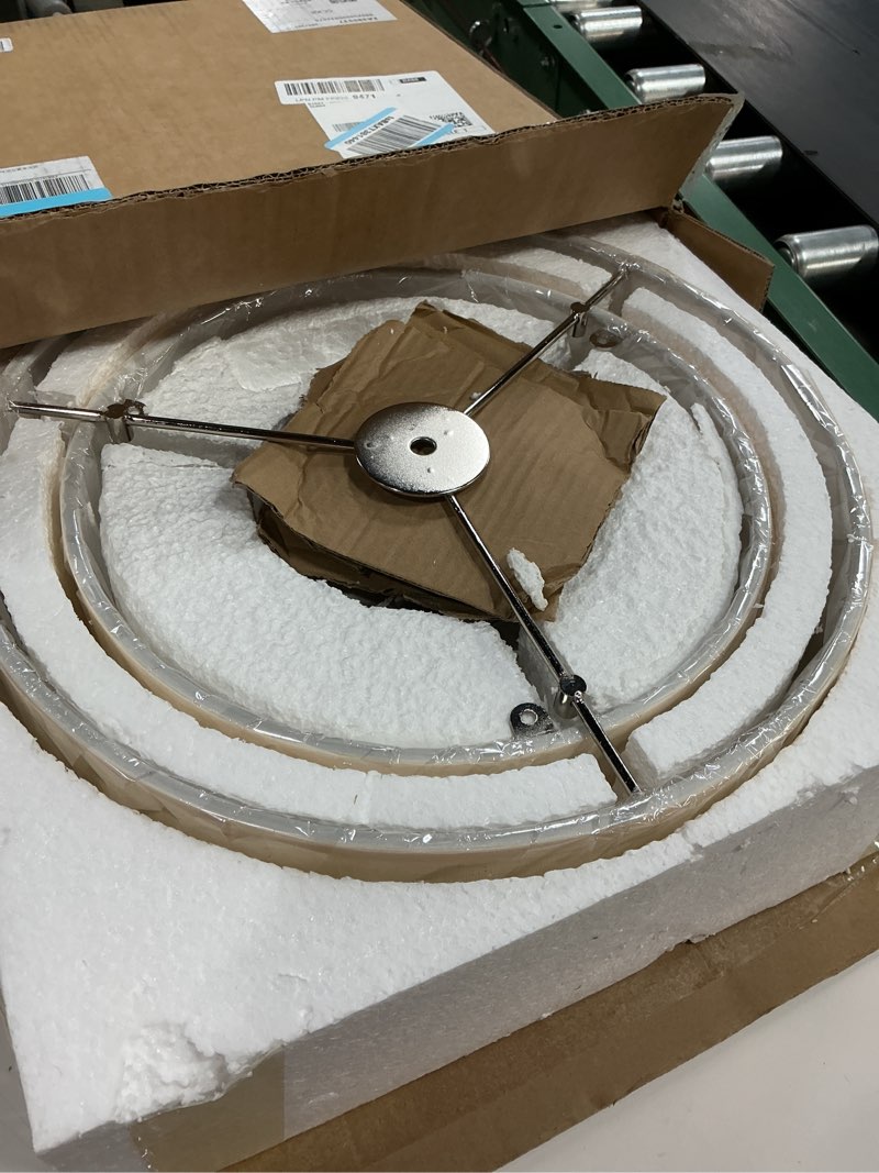 Condition photo showing New/Like New for 3 Lights 15 Inch Semi Flush Mount Close to Ceiling Light Fixture,Cream Fabric Shade Black Finish for Bedroom,Living Room,Dining Room Hallway 15 Inch Black