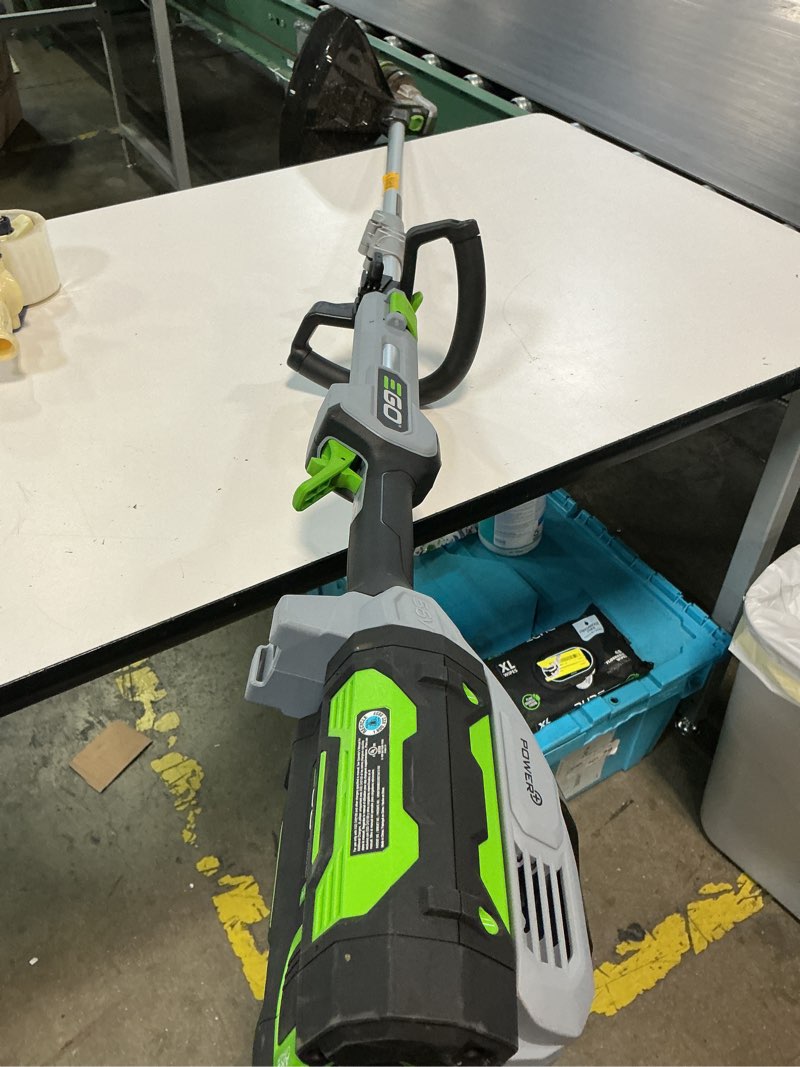Condition photo showing As Is for ego power+ string trimmer, battery powered, 16" trimmer for weeds and grass with powerload, telescopic carbon fiber shaft, battery and charger not included - st1610t 16" powerload/telescopic (no battery/charger)