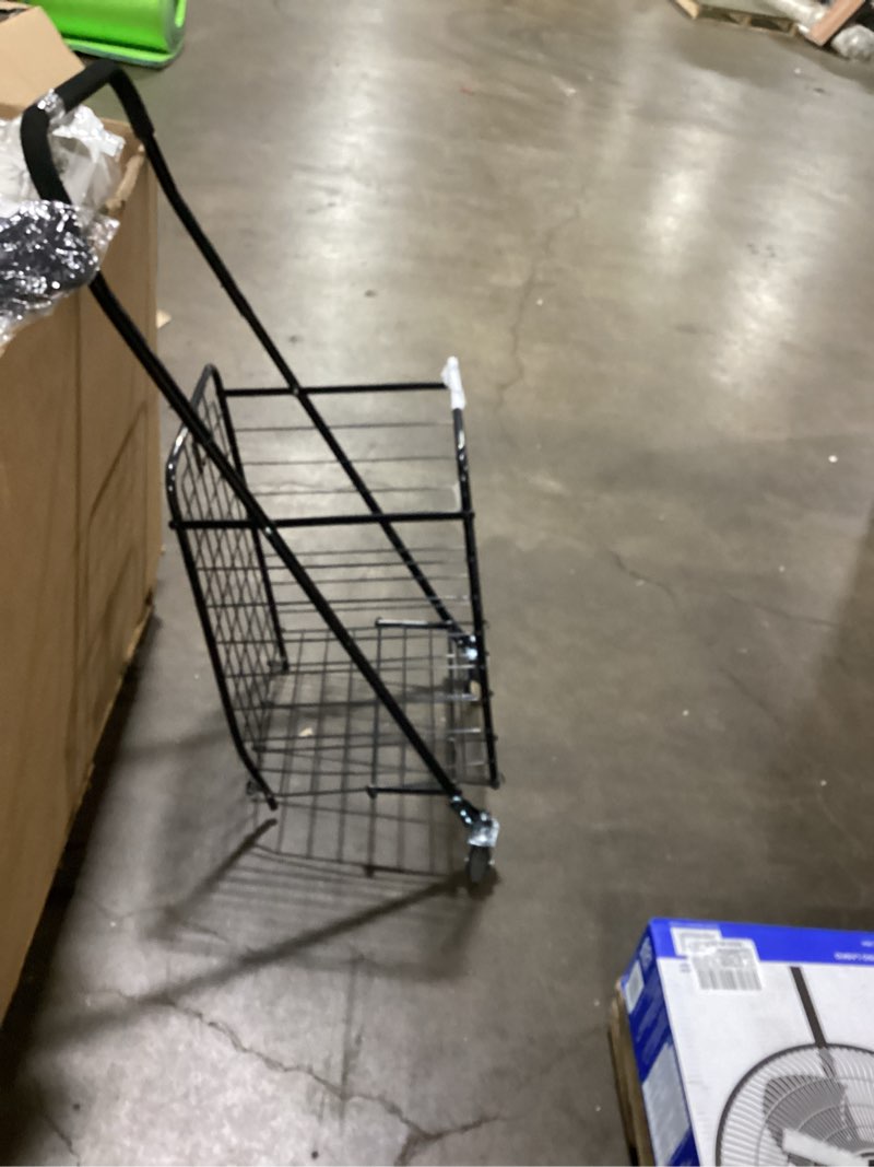 Condition photo showing As Is for mount plus sf-118-2 swivel grocery utility shopping cart with dual swivel wheels | easily collapsible and portable to save space and heavy duty | rolls smoothly on streets, store, sidewalks