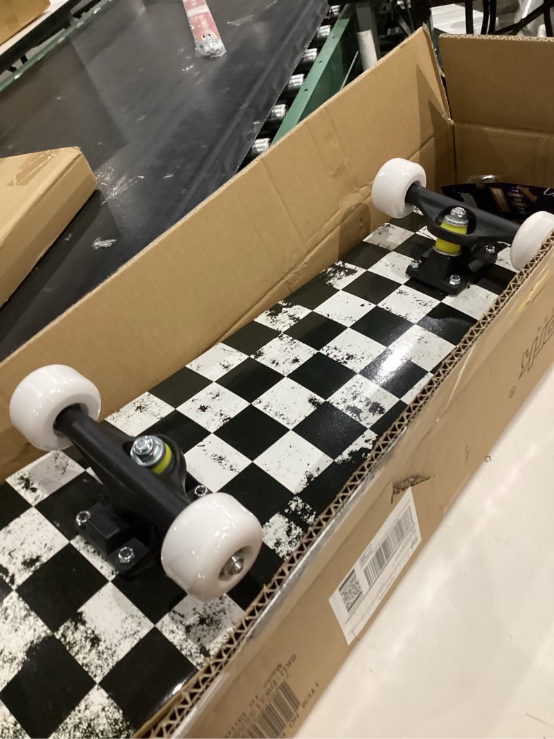 Condition photo showing Good Condition for nattork 31 inch complete skateboard with pu wheels, wood 9 layer canadian maple trick board for boys girls youth teens for beginners checkered