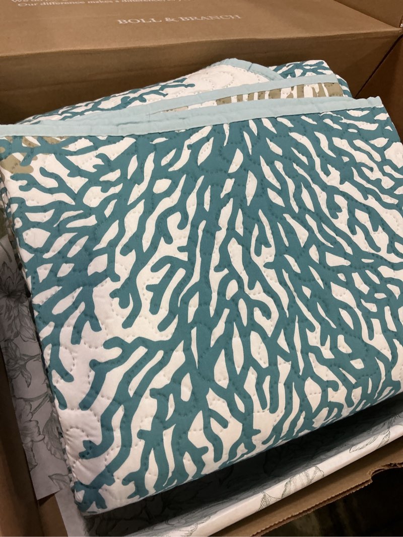 Condition photo showing Good Condition for Tritard 3 Piece Coastal Quilt Sets King Size - Reversible Microfiber Quilts with 2 Shams Soft Lightweight Beach Bedding Nautical Bedspread Coverlet Summer Comforter Set for All Season, 106''x96'' Coastal1 King