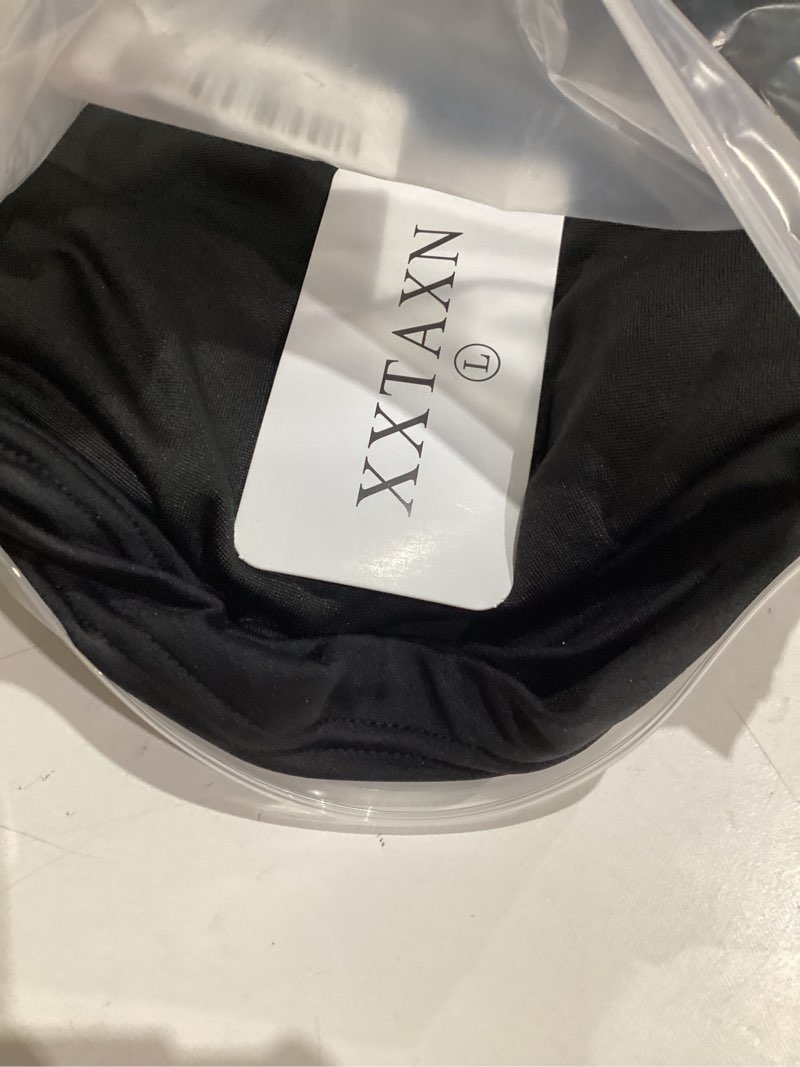 Condition photo showing New/Like New for XXTAXN Women's Sexy Halter V Neck Sleeveless Backless Twist Front Ruched Going Out Mini Dress