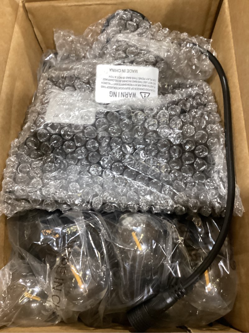 Condition photo showing New/Like New for brightown 58ft solar string lights outdoor with remote cable ties hooks, 17 led shatterproof bulbs, 3 light modes, dimmer & timer, commercial grade patio lights for yard balcony pergola party decor