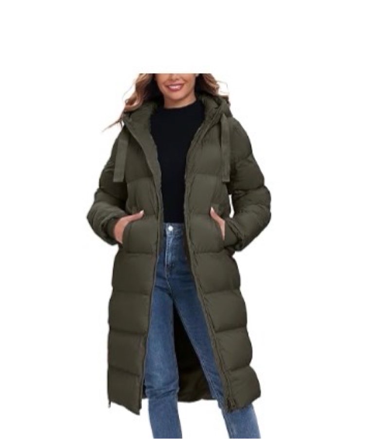 HOTIAN Womens Winter Maxi Long Puffer Coat Thicken Hooded Down Quilted Padded Jacket Winter Warm Out