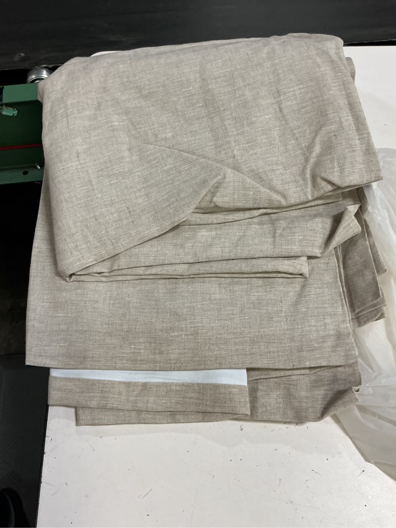 Condition photo showing Good Condition for european linen true blackout curtain - single panel, 96x84, flax quince