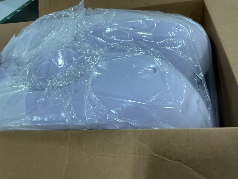 Condition photo showing Good Condition for 3 inch twin lavender infusion memory foam mattress topper for relaxing sleep, ventilated & pressure relieving, certipur-us certified, medium firm topper in a box, twin size, 38"x75" 3 inch twin purple