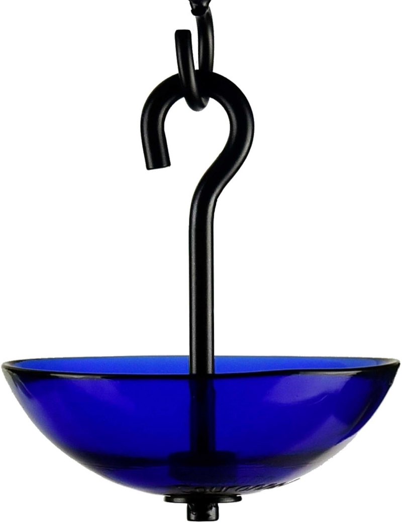 Mosaic Birds Single Hanging Poppy Bird Feeder, 4.7-oz, Cobalt Blue