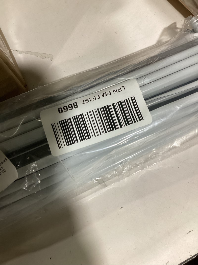 Condition photo showing As Is for yafa home fashion durable double standard white adjustable curtain rod hardware included (white, 66" - 128" [set of 2]) 66" - 128" [set of 2] white