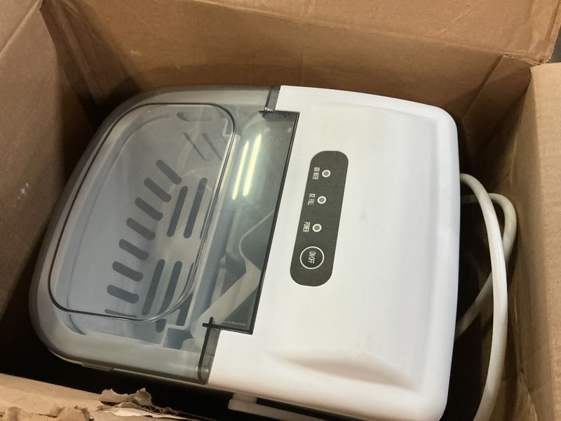 Condition photo showing Good Condition for euhomy countertop ice maker machine with handle, 26lbs per day, 9 ice cubes ready in 6 mins, auto-cleaning portable ice maker with basket and scoop, for home/kitchen/camping/rv (white)