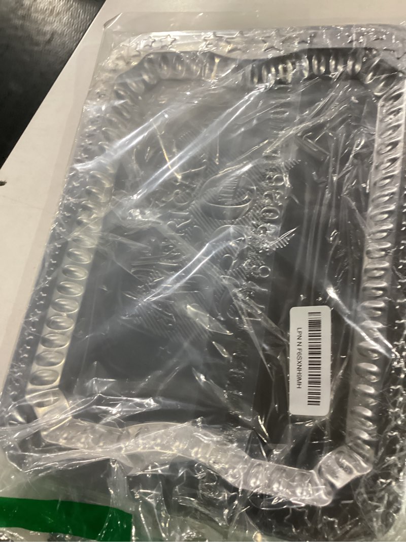 Condition photo showing Good Condition for 4 pack america 250th anniversary 1776-2026 silver serving trays with 4 patriotic toothpick flags, gift box 14.1" x 10.6" stackable rectangular platters for july 4th party, bbq, appetizers, food silver - usa 250th